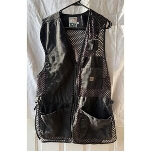 10x Hunting Vest‎ Mens Black Shooting Mesh Pockets Made in USA Waistcoat Medium